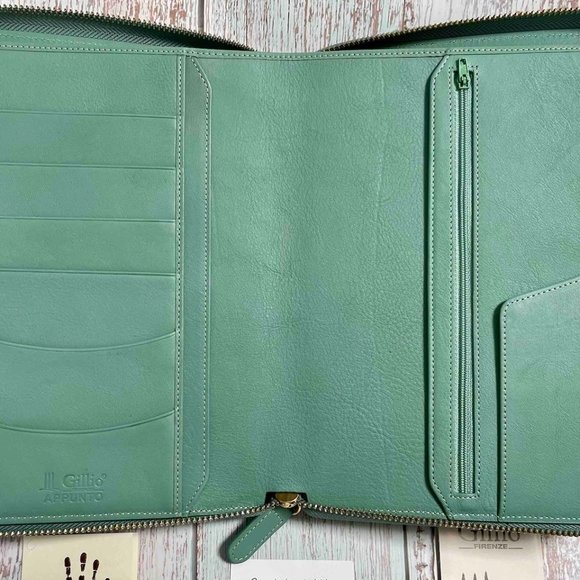 Brand New Gillio Firenze A5 Zip Appunto Epoca Aqua Organizer/Folio - Picture 4 of 6